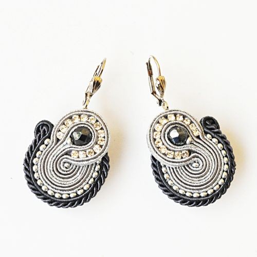 Sutaszowe kolczyki GRAPHITE