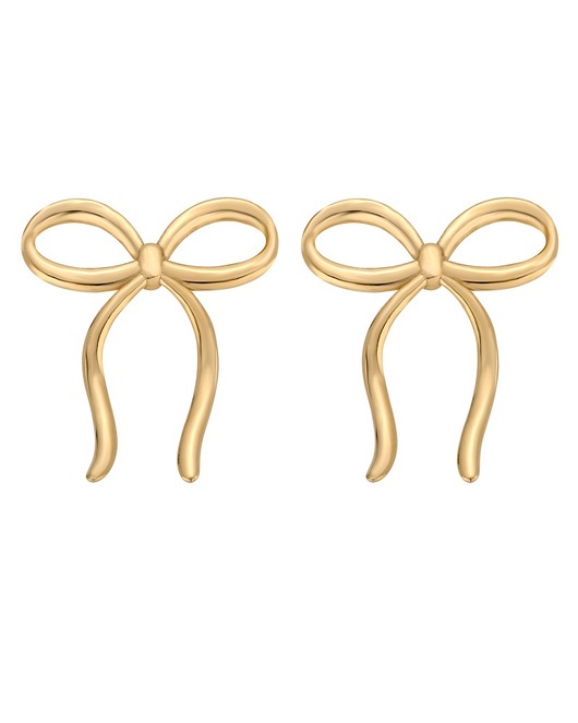 Złote kolczyki kokardki