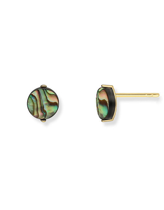 Kolczyki srebrne pozłacane z masą perłową kwadraty okrągłe