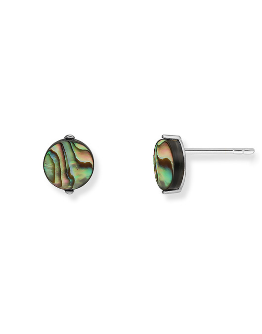 Kolczyki srebrne z masą perłową kwadraty okrągłe