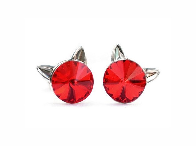 Kolczyki - kryształy Swarovski - kotki Light Siam