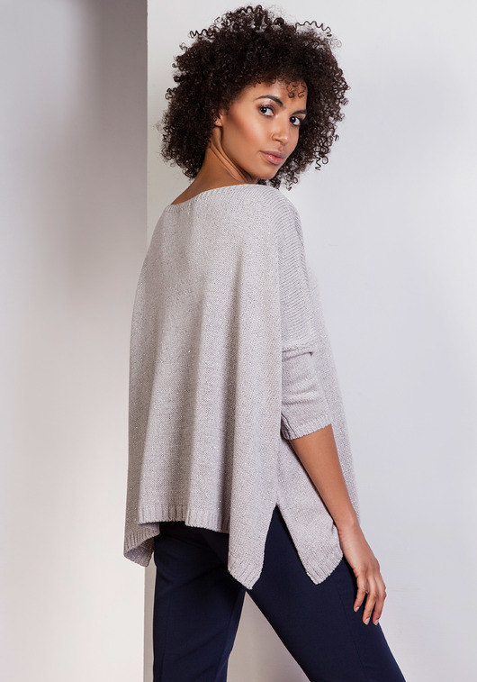 Sweter oversize, SWE114 szary
