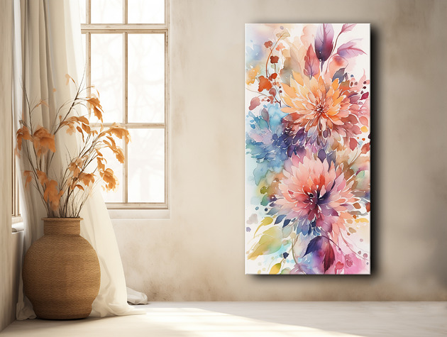 Polne kwiaty - Plakat - Olej, Boho, Abstrakcja