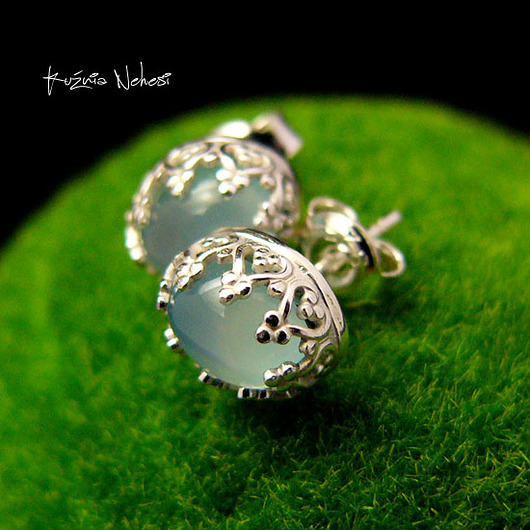 Kolczyki Sztyfty Serenity - Agat Srebro owal