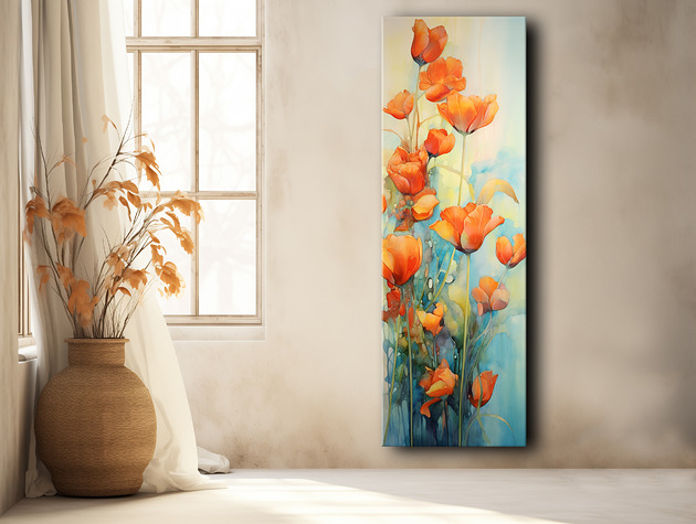 Tulipany - Plakat - Olej, Boho, Abstrakcja
