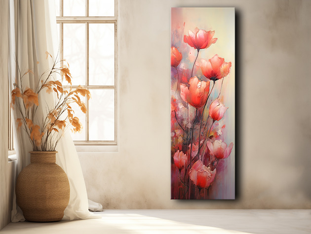Tulipany - Plakat - Olej, Boho, Abstrakcja