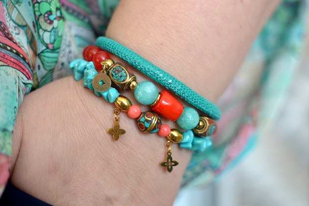 Zestaw bransoletek orient turquoise