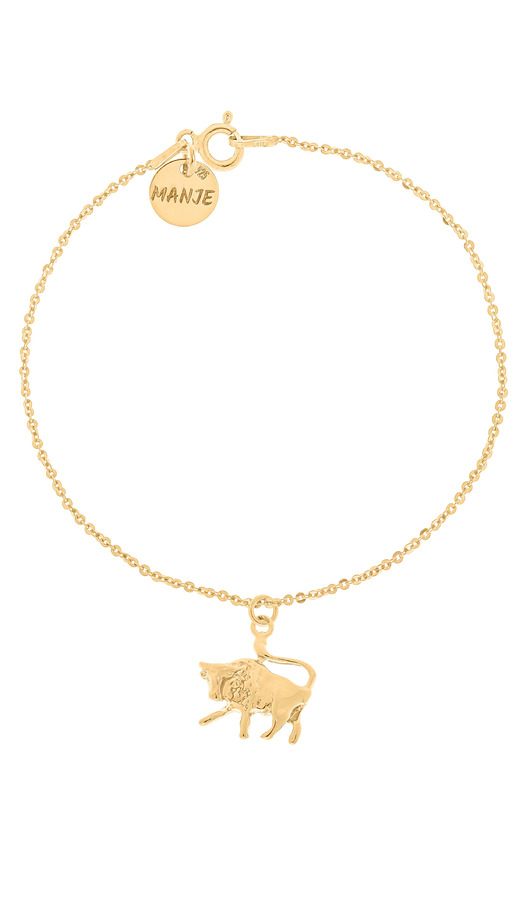 Pozłacana bransoletka ze znakiem zodiaku Byk