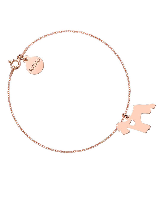 Bransoletka z różowego złota z psem rasy sznaucer