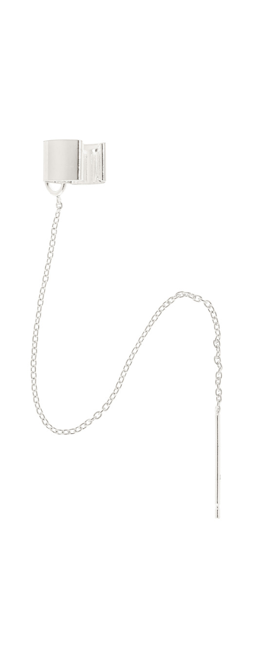 Srebrna nausznica z łańcuszkiem