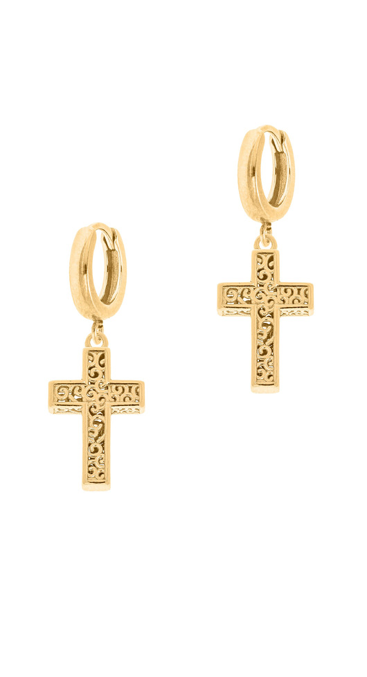 Pozłacane kolczyki z krzyżami