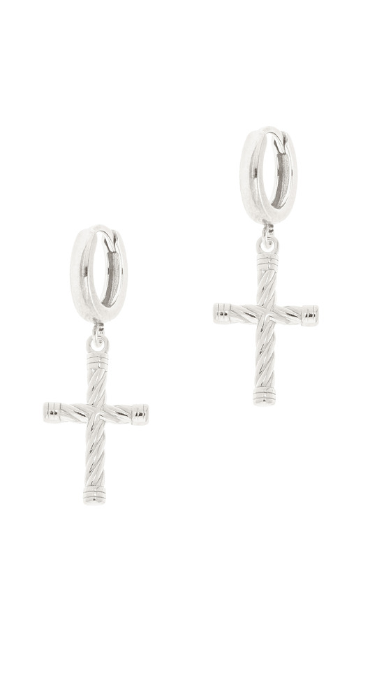 Srebrne kolczyki z plecionymi krzyżami