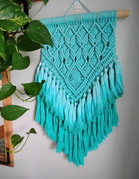 OD RĘKI Makrama niebieska