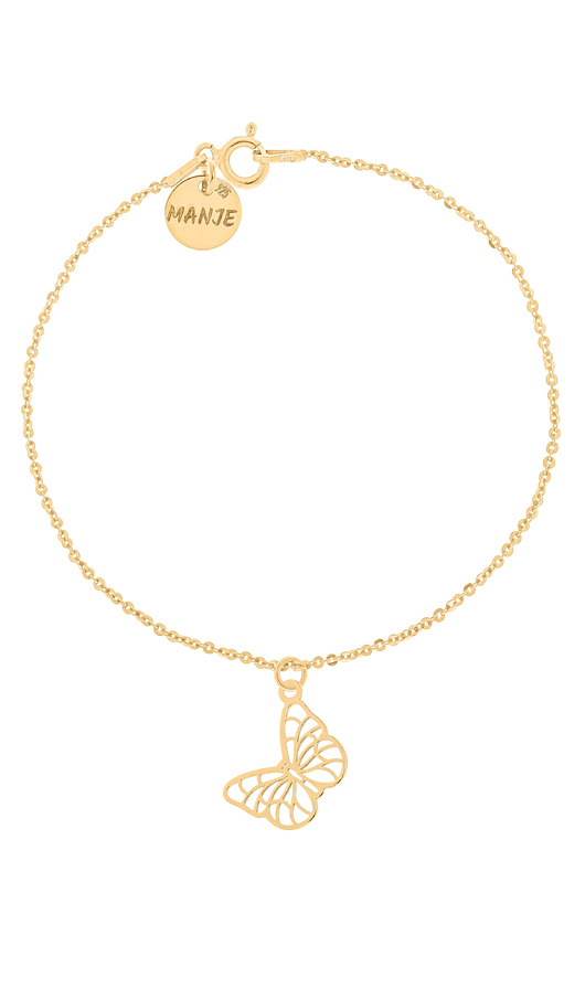 Pozłacana bransoletka z motylem