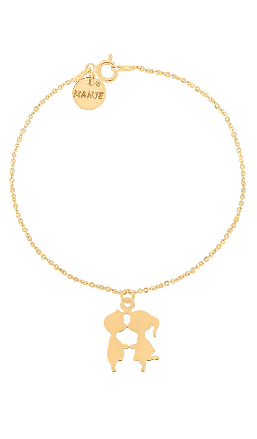 Pozłacana bransoletka z całującą parą