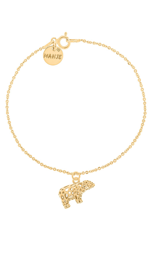 Pozłacana bransoletka z niedźwiedziem