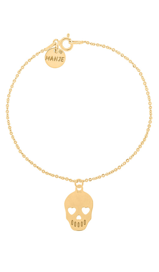 Pozłacana bransoletka z czaszką