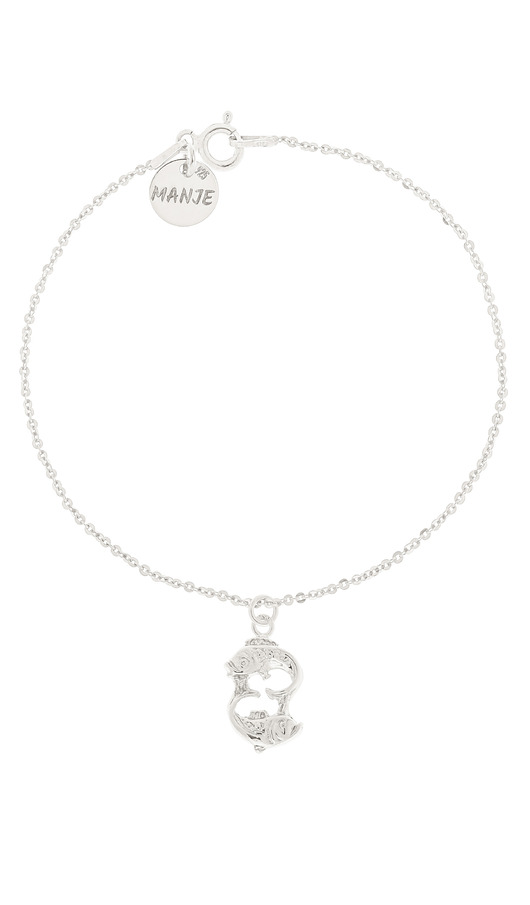 Srebrna bransoletka ze znakiem zodiaku Ryby