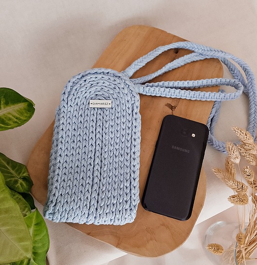 Torebka - case na telefon Phases, szaro-błękit