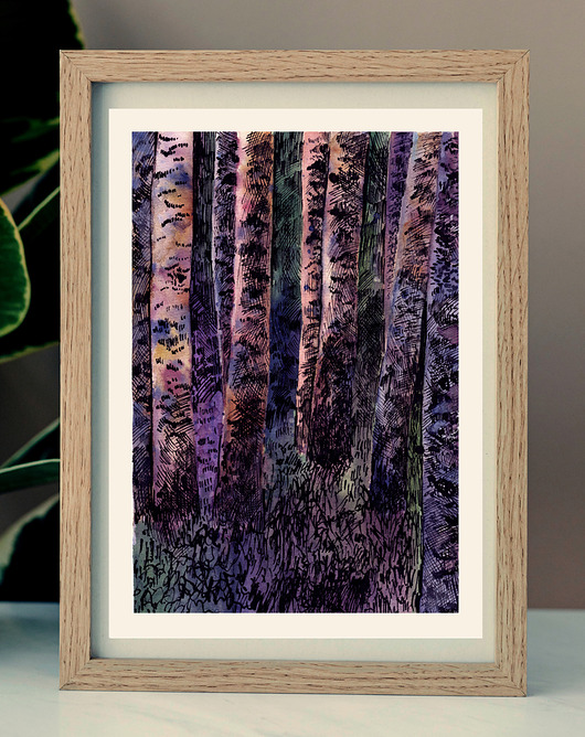 Plakat - brzozowy zagajnik