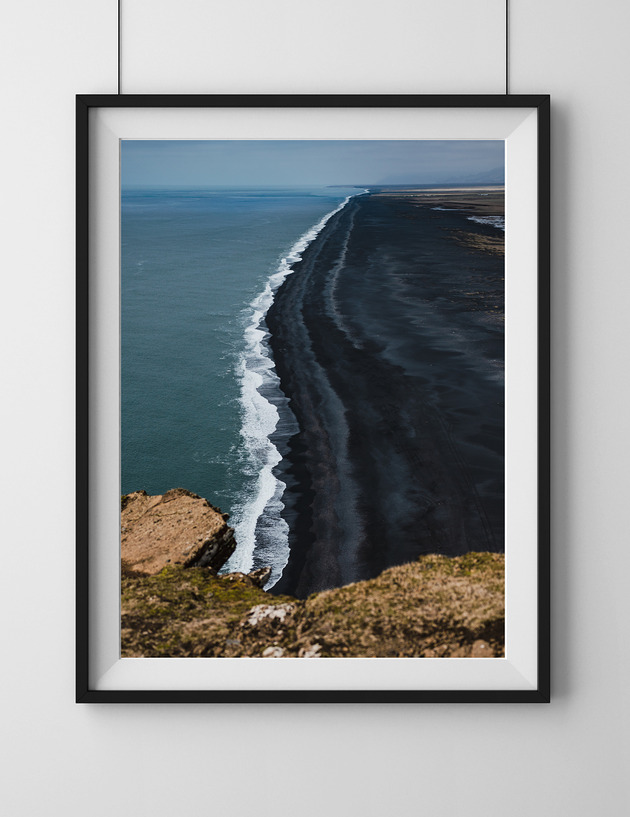 Czarna plaża, Islandia, plakat, fotografia, plik cyfrowy