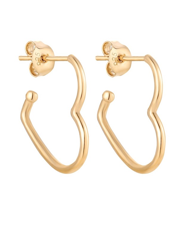 Złote kolczyki serca