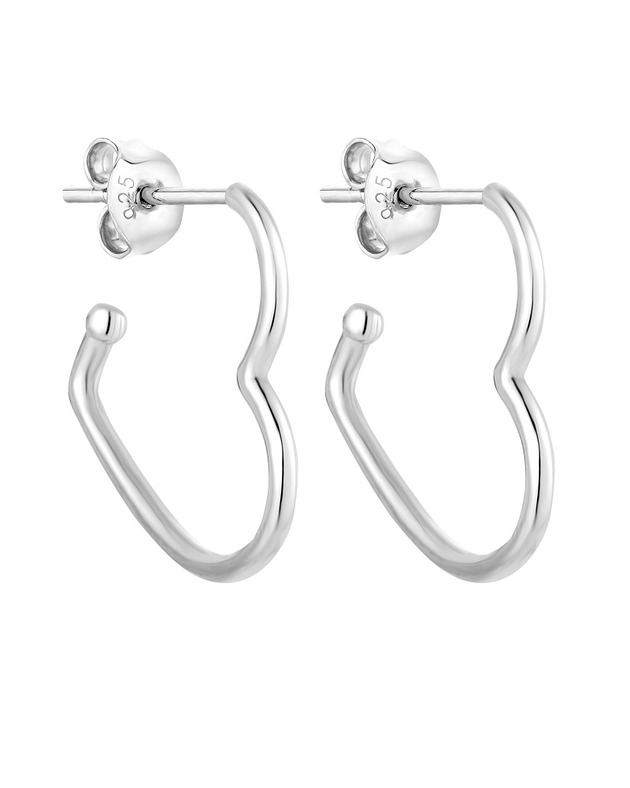 Srebrne kolczyki serca