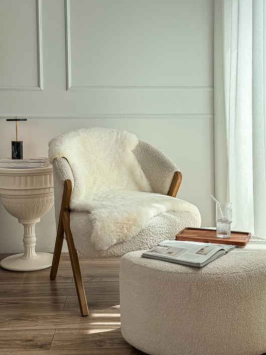 Skóra owcza naturalna biała kremowa rozmiar L 100-110 dywan naturalny Bio