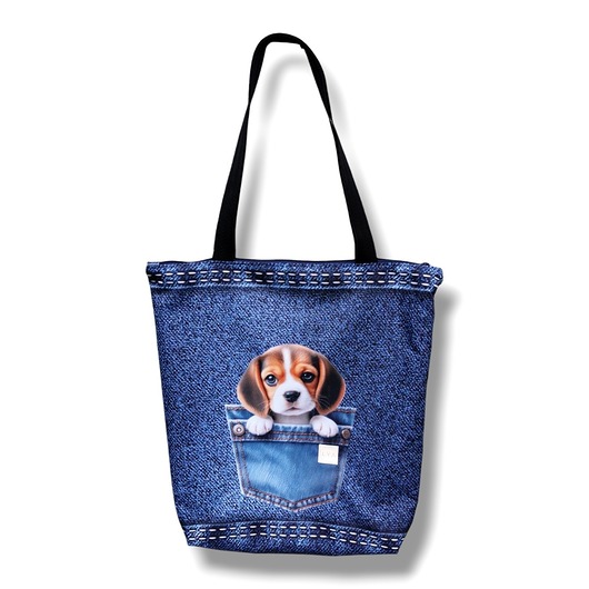 Torba shopper na zakupy torba na ramię torebka z psem beagle