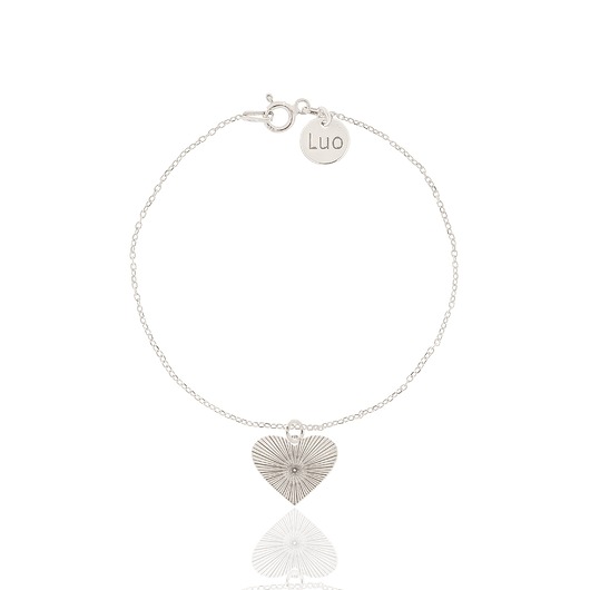 Bransoletka srebrna z grawerowanym sercem