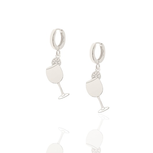 Kolczyki srebrne z drinkami Aperol Spritz