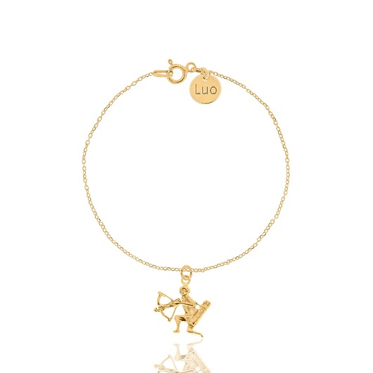 Bransoletka srebrna pozłacana ze znakiem zodiaku Strzelec