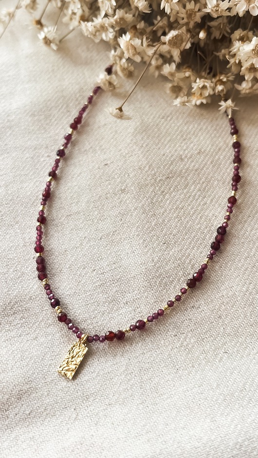 Naszyjnik Choker WINE granat