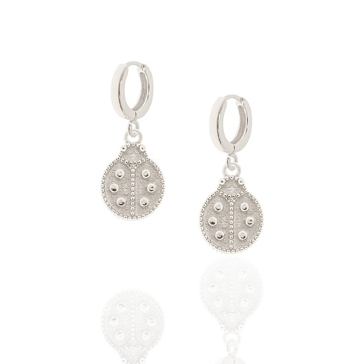 Kolczyki srebrne z biedronkami