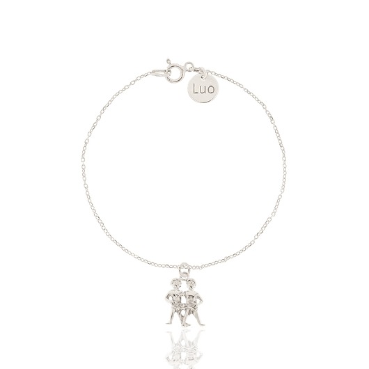 Bransoletka srebrna ze znakiem zodiaku Bliźnięta