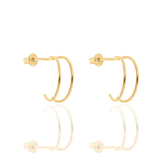 Kolczyki srebrne pozłacane podwójne koła