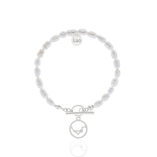 Bransoletka z naturalnych pereł ze znakiem zodiaku