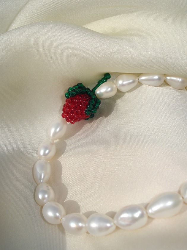 Naszyjnik - perle con fragolina di bosco