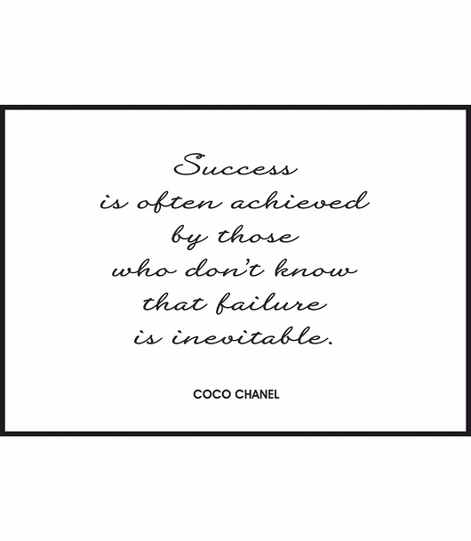 Plakat z sentencja Coco Chanel Sukces