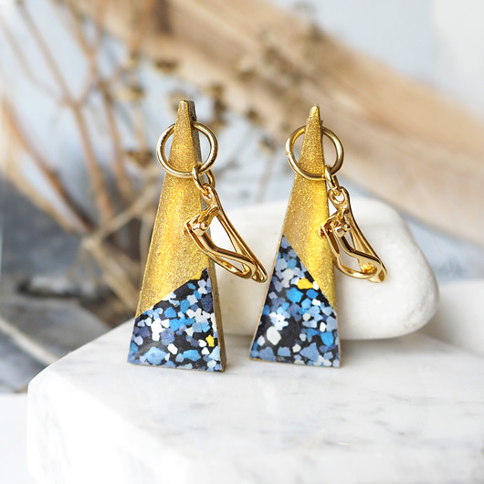 Klipsy sardinia srebro złocone