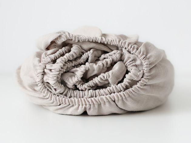 Lniane Prześcieradło Z Gumką ALMOND MILK