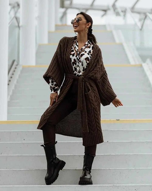 Kardigan aspen maxi brown