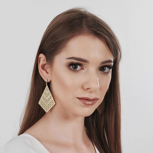 Ażurowe kolczyki romby Talia