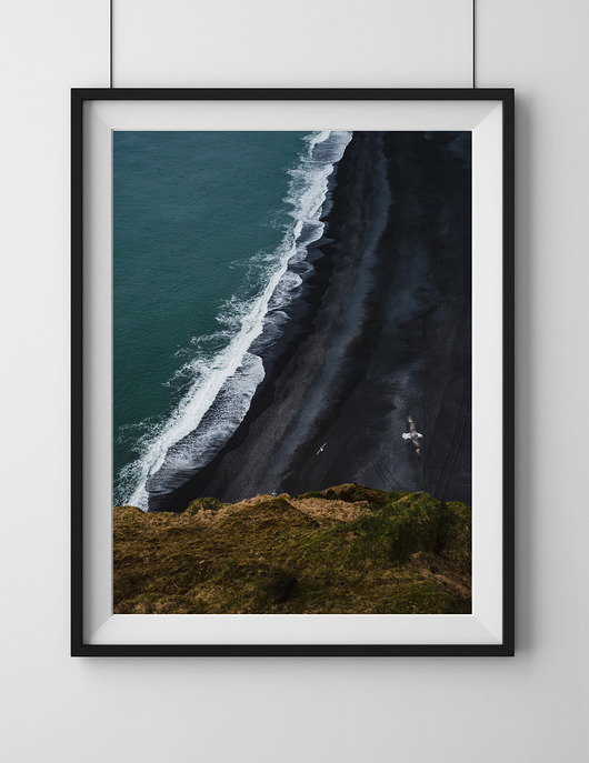 Czarna plaża, Islandia, plakat, fotografia