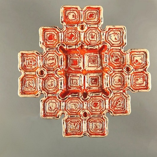 Talerz KOSTKOWY, pomarańczowy w pudełku