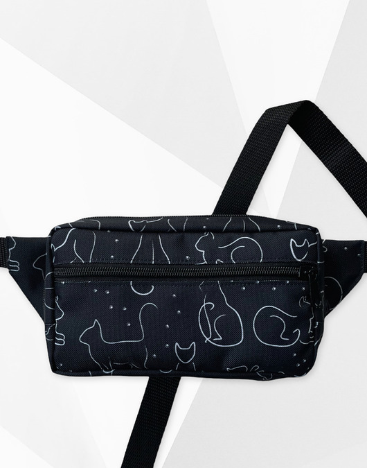 Nerka prostokątna koty czarna