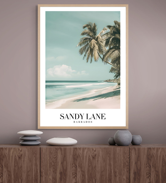Retro plakat podróżniczy - Barbados - Sandy Lane - pamiątka, prezent