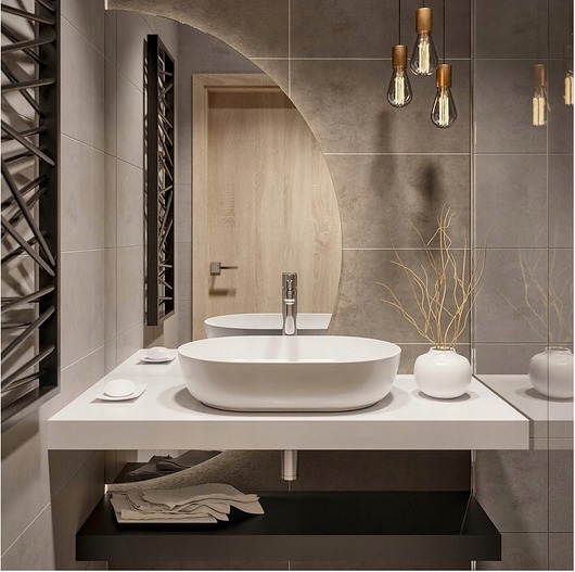 Lustro łazienkowe półokrągłe ścienne matteo 180x90 cm duże samoprzylepne