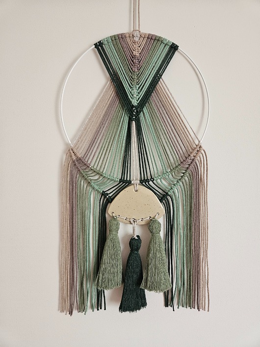 Makrama w odcieniach zieleni