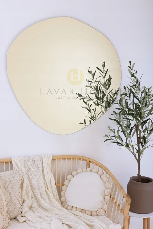 Lustro organiczne karolina plama 110x107 cm dekoracyjne unikalne nowoczesne